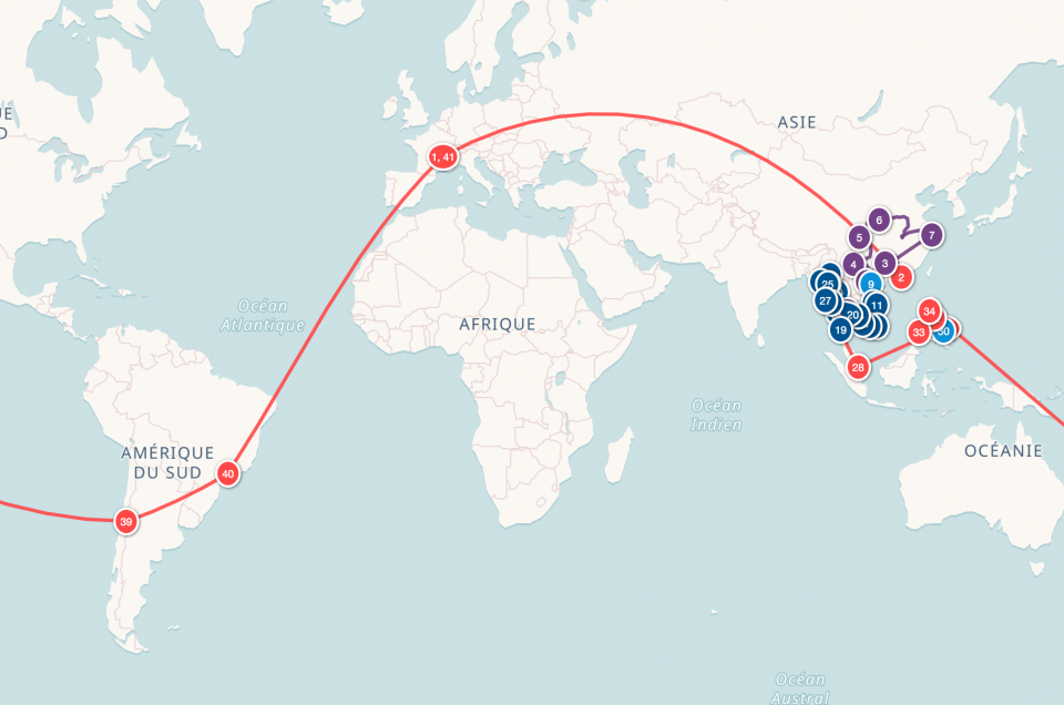 Tour du monde : notre itinéraire