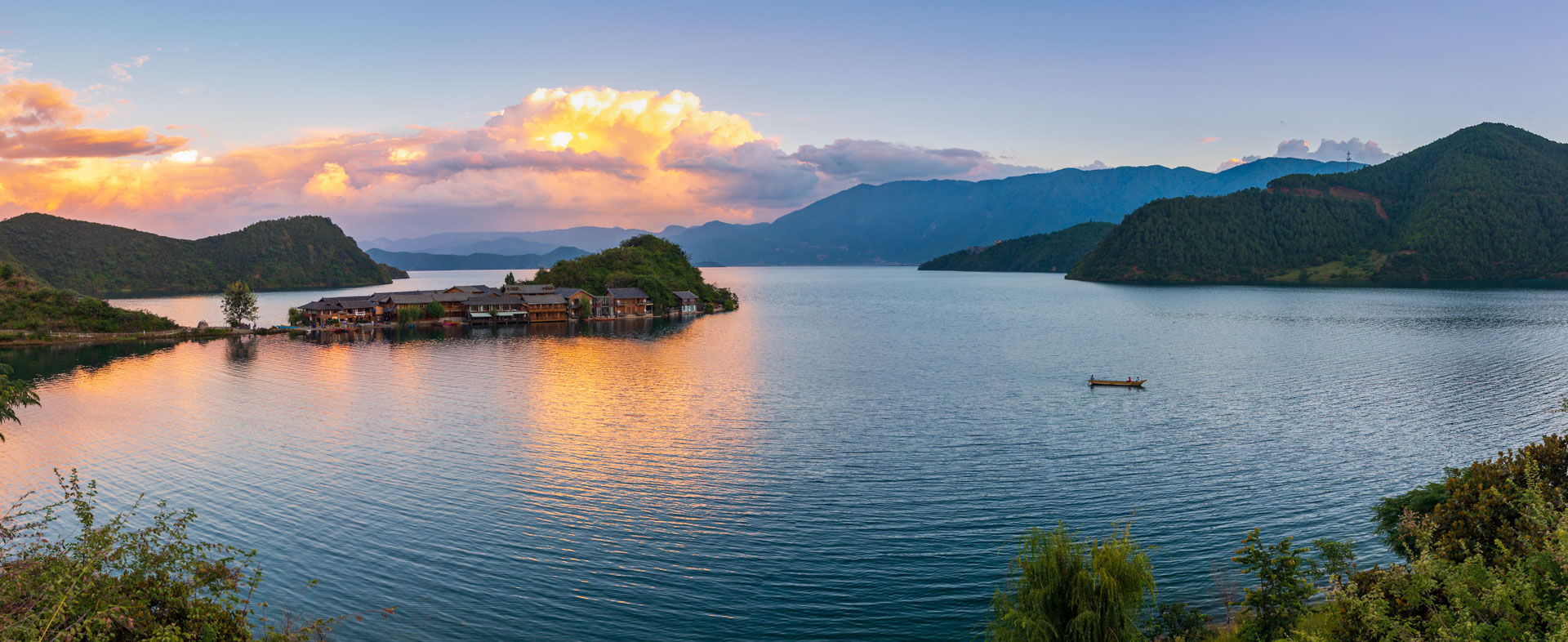 sunset lugu lake