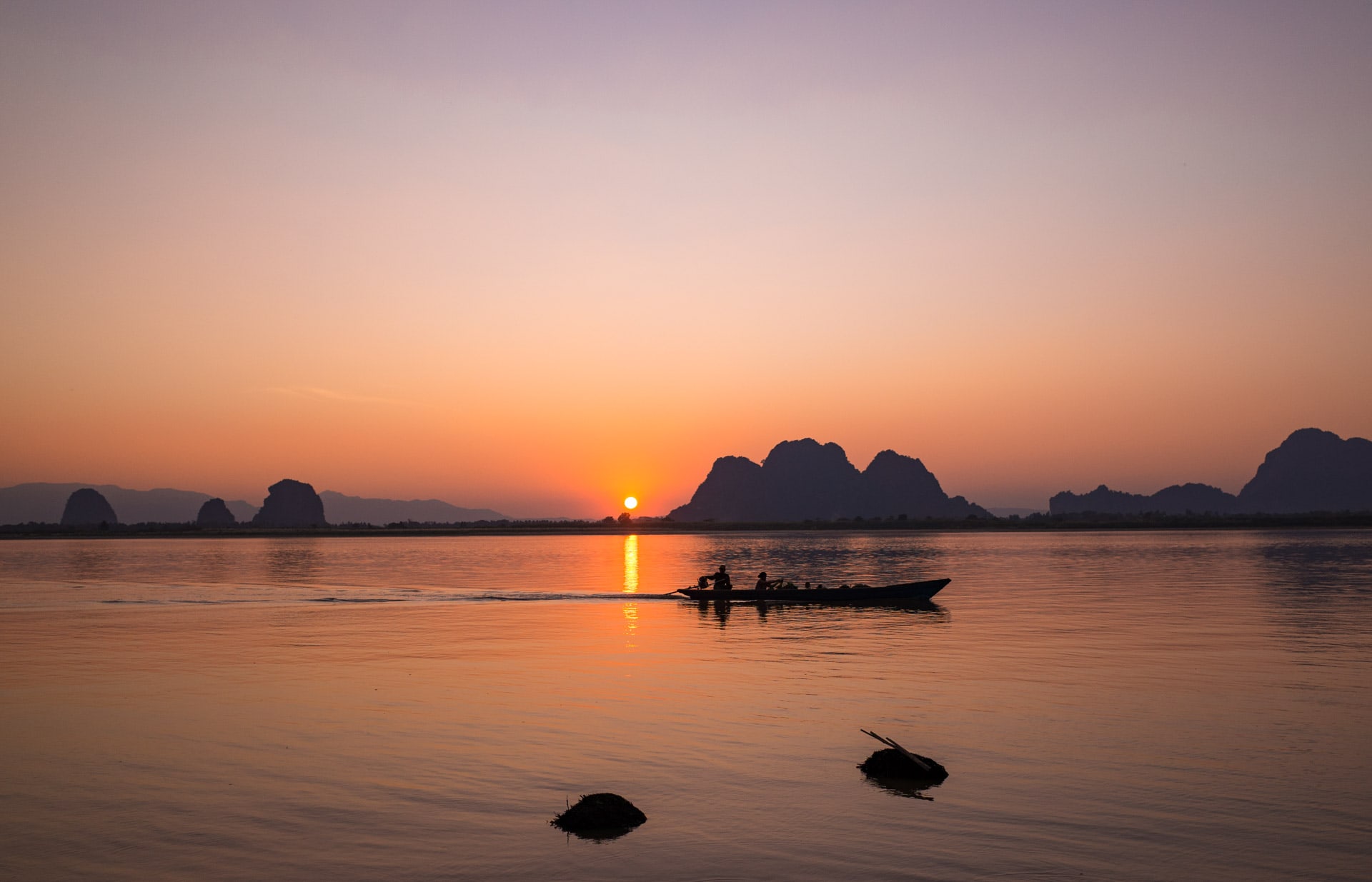 sunset Hpa-an Birmanie